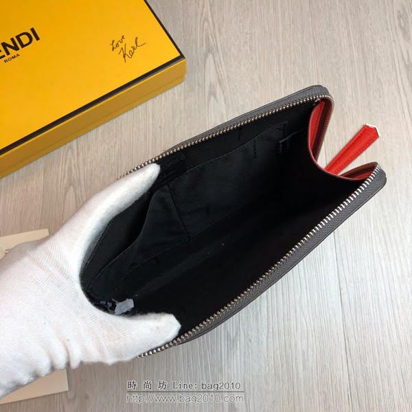 FENDI最新款手包 原單品質 進口小牛皮 小怪獸 芬迪手拿包 logo皮信封手包  fdz2126